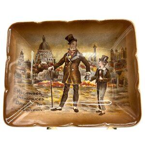 Charles Dickens Trinket Dish Brown 4" David Copperfield Micawber London British